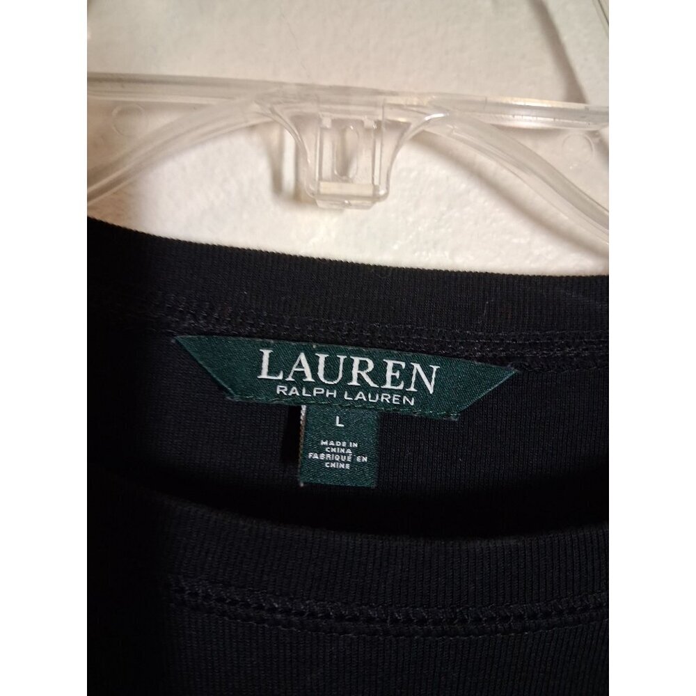 LRL Lauren Ralph Lauren T-Shirt Rustic Western Leather Elbow Pads Top Sz Large - Picture 5 of 7